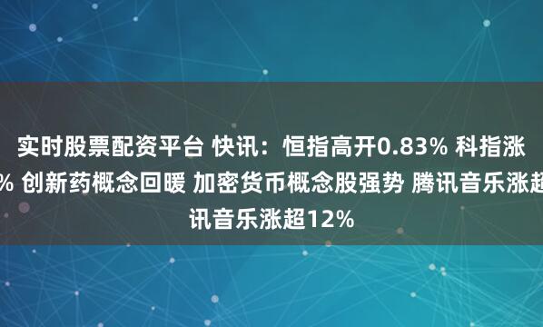 实时股票配资平台 快讯：恒指高开0.83% 科指涨0.94% 创新药概念回暖 加密货币概念股强势 腾讯音乐涨超12%